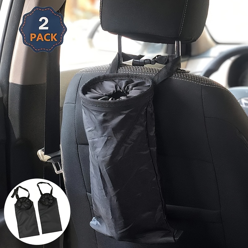 

2pcs Foldable Hanging Multi-functional Portable Oxford Car Trash Can Trash Bag Car Trash Bag Small Hanging With Opening