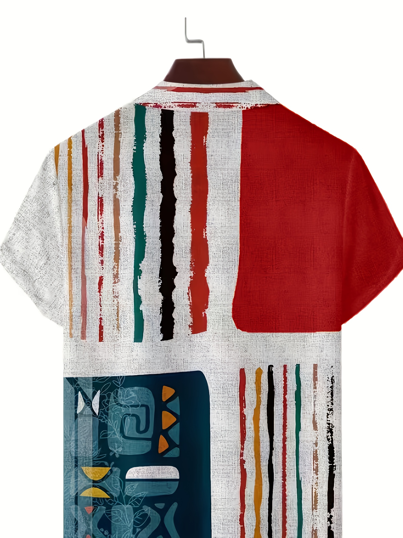 Men'S Vintage Shirt - Featuring a Collared Button Front, Suitable for Both Formal And Casual Occasions. Perfect for Summer Vacations And Casual Outfits - Easy to Care For, Machine Washable, Versatile Piece with Geometric Pattern Design