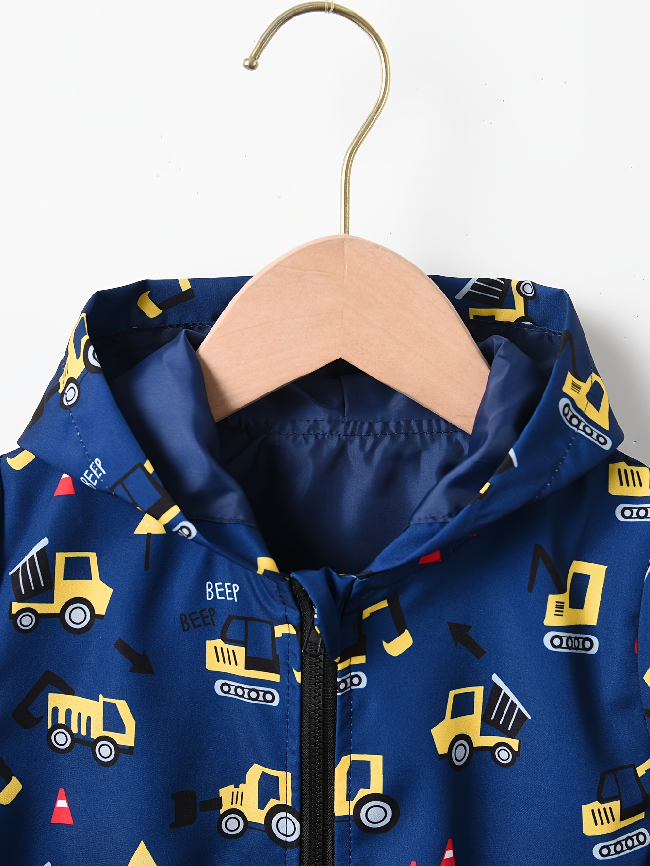 boys zipper hooded windbreaker fleece jacket Temu