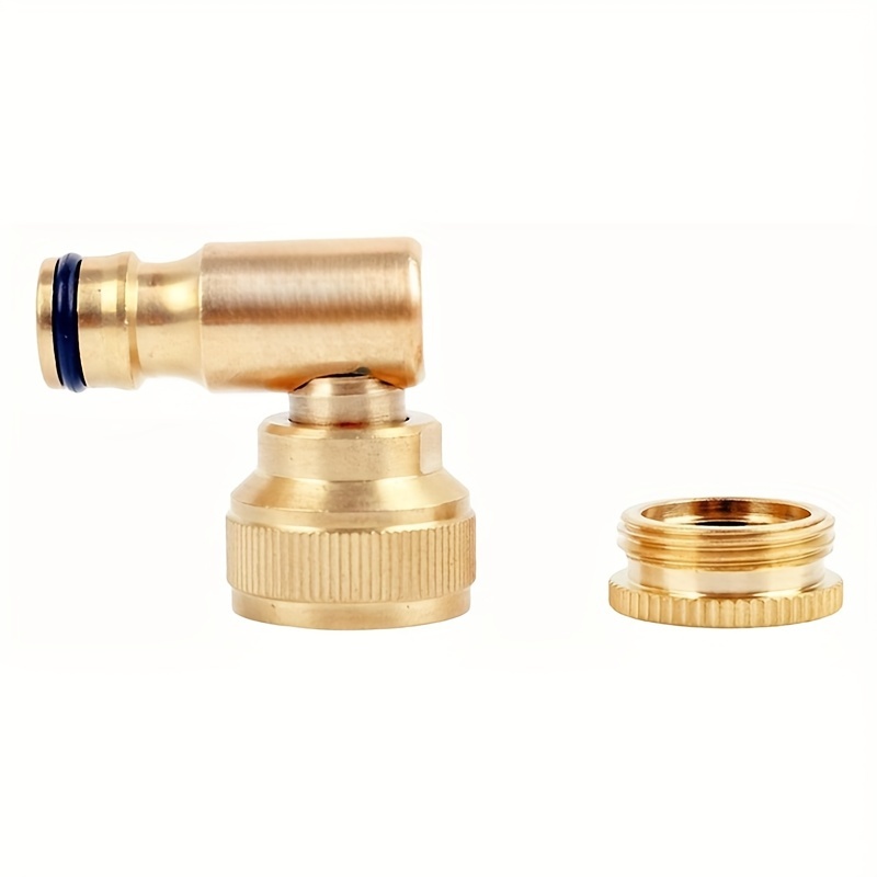 2 Connettori Per Rubinetto In Ottone - Adattatore Filettato 1/2" E 3/4" Per Tubo Da Giardino - Raccordo Antigoccia - 3