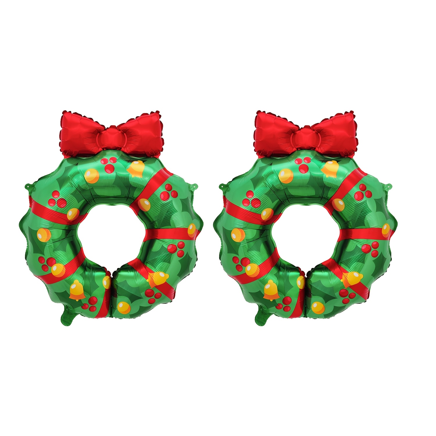 TEMU 2 Red Bow Christmas Wreath Balloons, Christmas House Decoration, Christmas Tree Decoration, New Year Party Decoration
