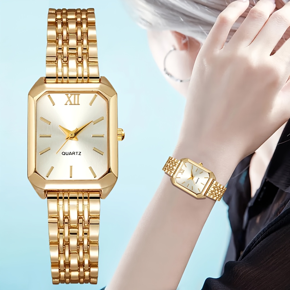 1 Stuks Modieuze Zakelijke Stijl Dames Quartz Horloge, Klassiek Veelzijdig Vierkant Wijzerplaat Dameshorloge, Geselecteerd Thanksgiving Cadeau voor Zussen, Geschikt voor Dagelijks Gebruik