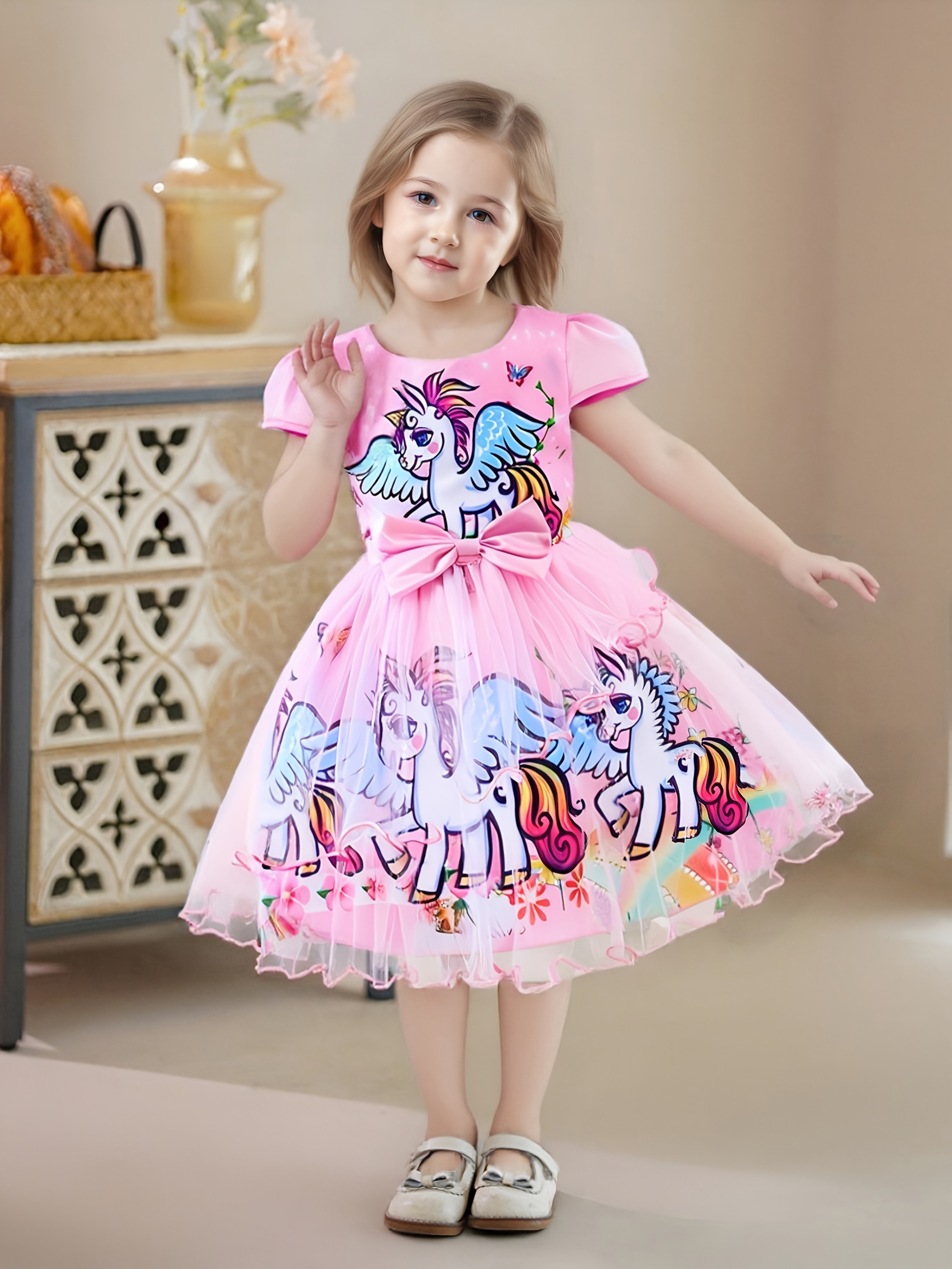 knee length dresses for ladies Rainbow Unicorn Cat Funny Girl Dress XL