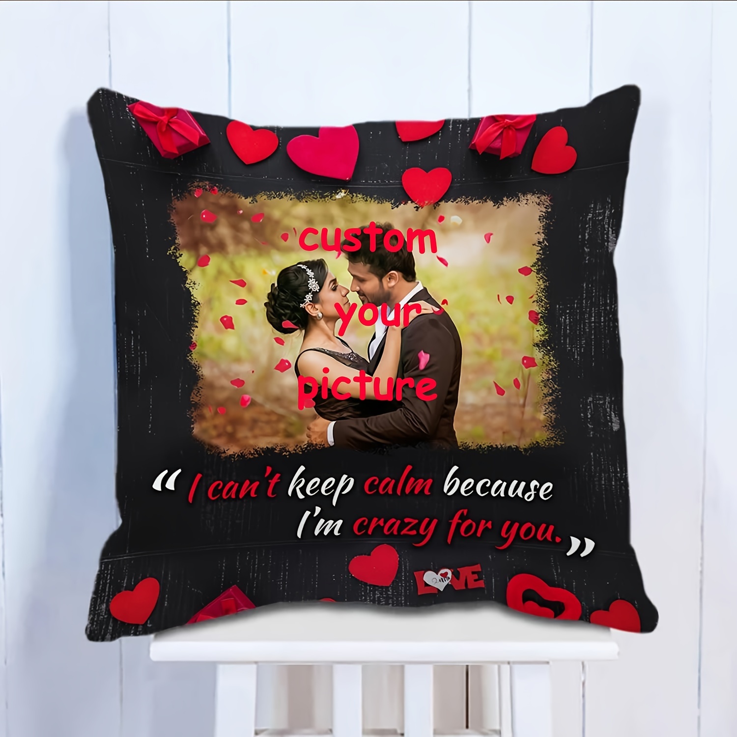 

1pc Plush Decor, Single Sided Printing Personalized Special Couple Pillow (no Pillow Core)