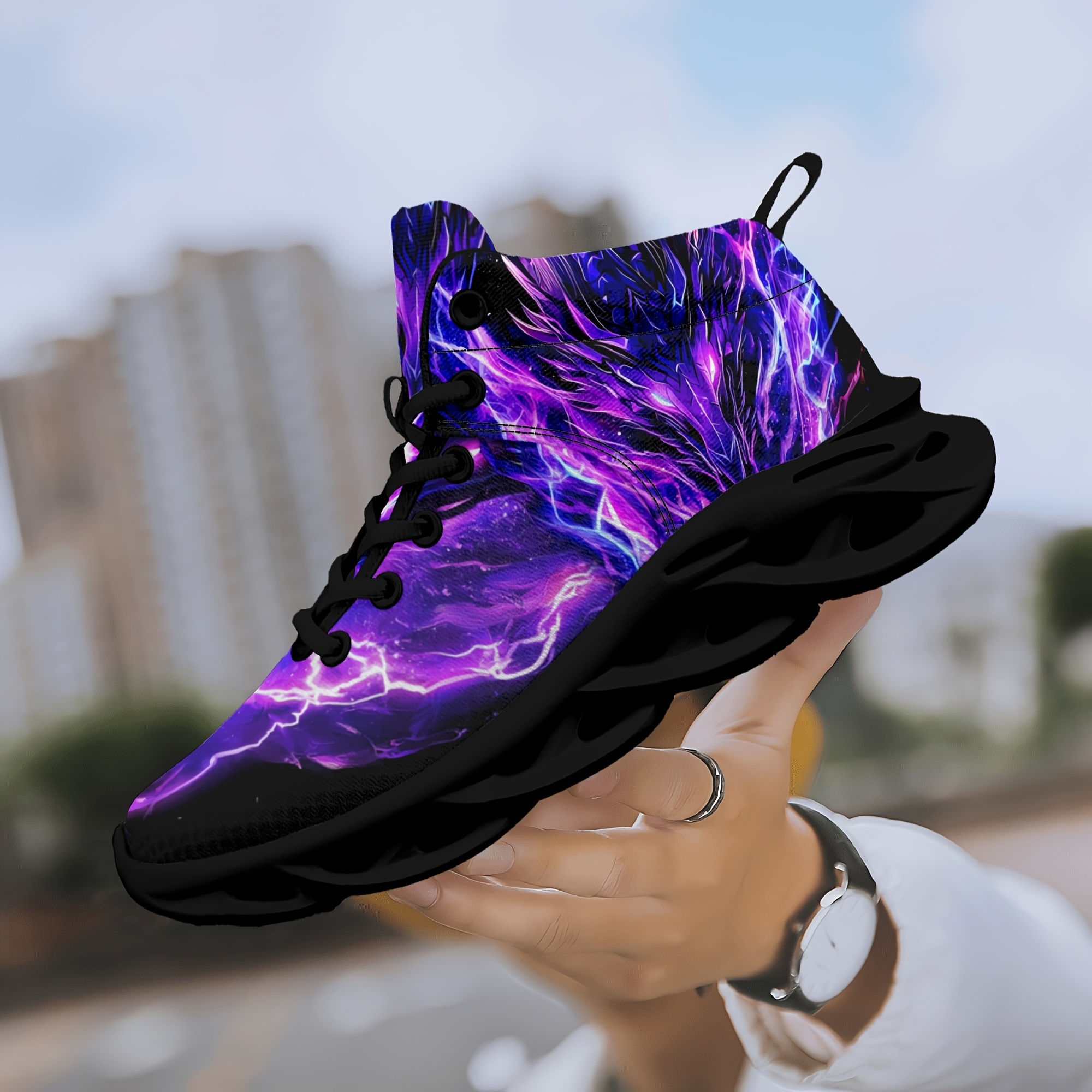 TEMU Cool Design Cartoon Lightning Dragon Low-top Shoes Breathable Shoes Classic Lace-up Fashion Men Women Couple Unique High- Shoes Comfortable