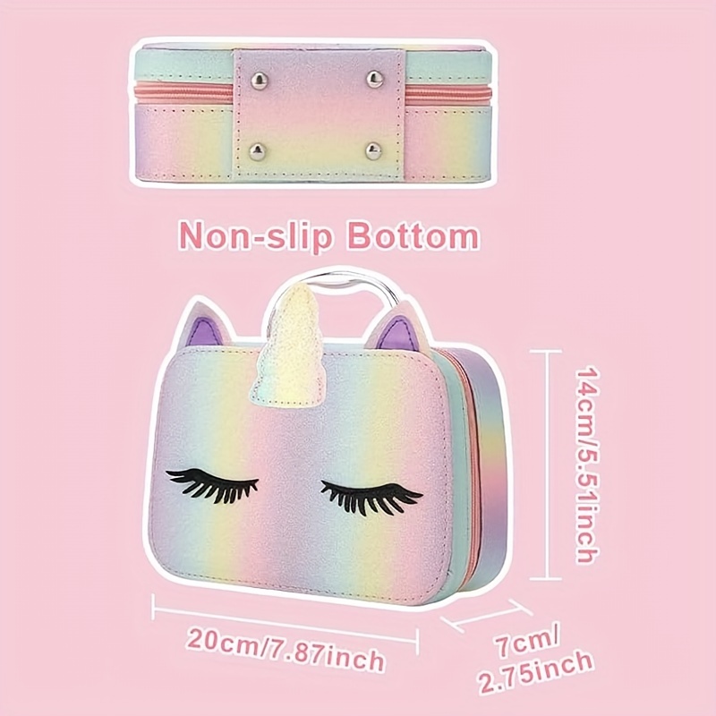 girls deluxe makeup kit with cosmetic bag non toxic washable real perfect for birthdays easter mothers day christmas gifts makeup bag makeup accessories details 3
