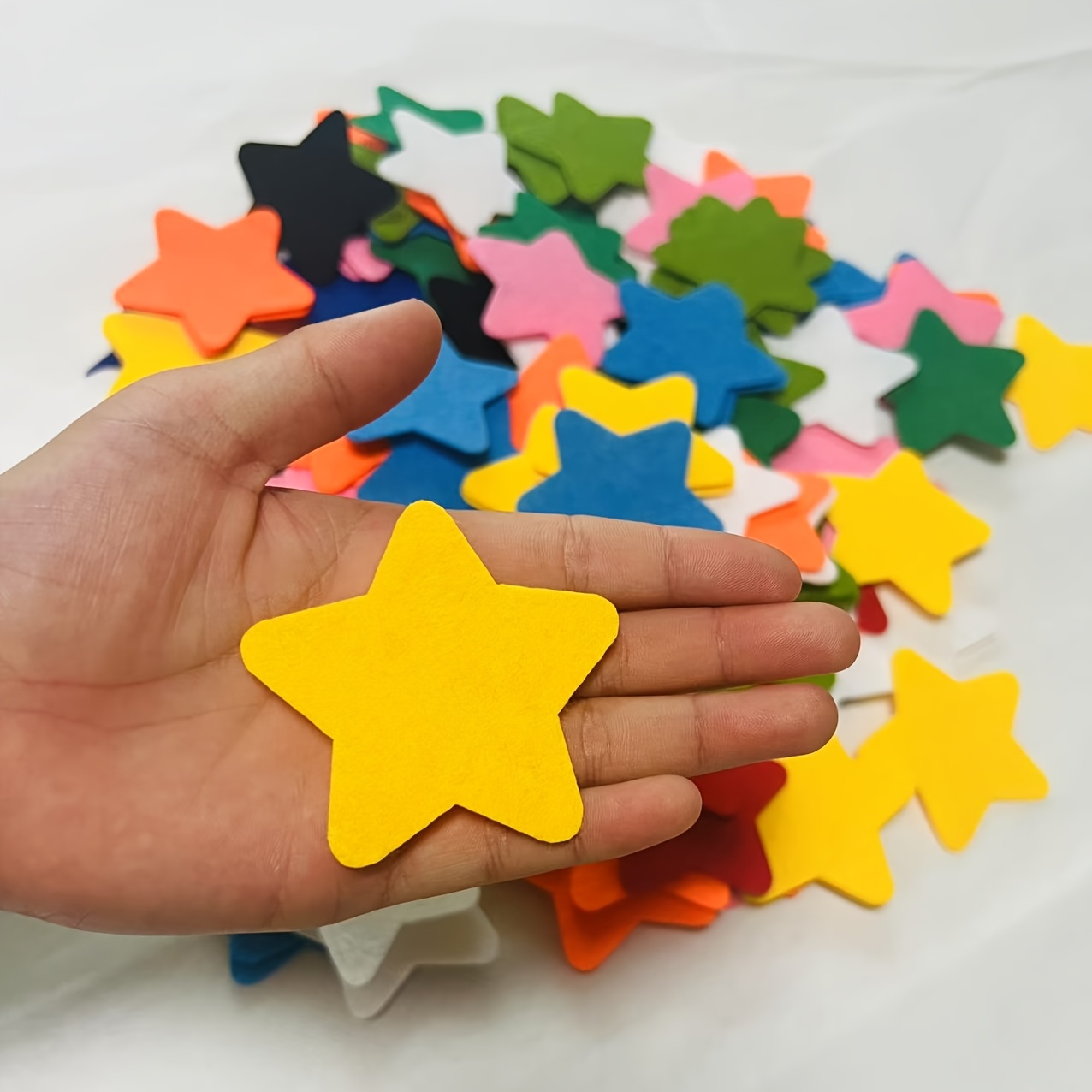 Image of 110 Laser-cut Felt Star Cutouts, 1mm Felt Decorations Perfect For Clothing Patches, Bag Embellishments, Journal Stickers, Fabric Crafts More; Adhesive Or Sew-on For All Kinds Of Fabric Surfaces
