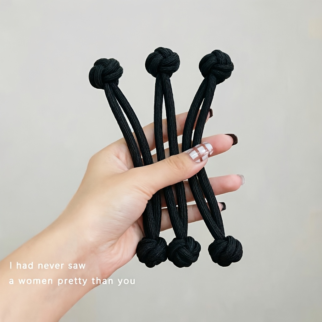 TEMU 3er- Elastic Gummi Haarband für Damen, Hochelastisches Mode-Stirnband, Haargummi, Haarverzierungen