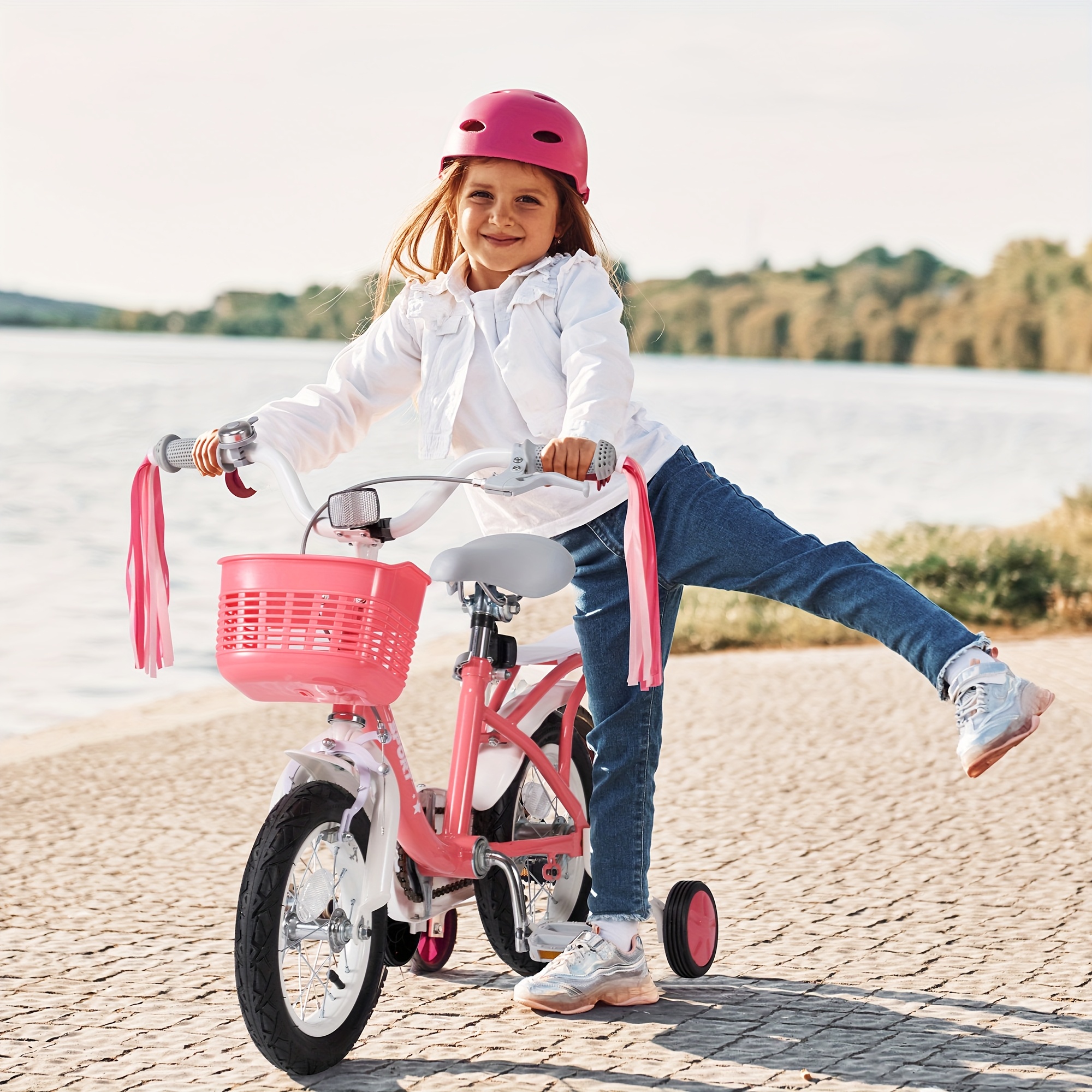 Training Wheels Kids Beach Bike 12-Inch Kids Bike 2-5 Pink Bicycle