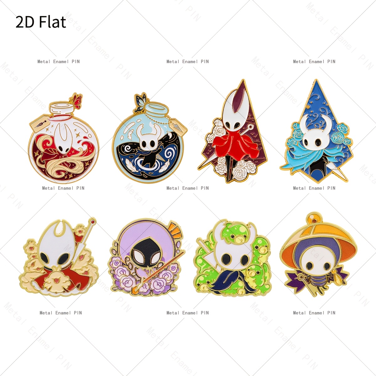 TEMU Plat 2D, Plat 2D Lot de 8 Épingles de Revers de Dessin Animé Épingles et Broches en Émail Badges pour Sacs à Dos Sacs Décoration Cool pour Ami