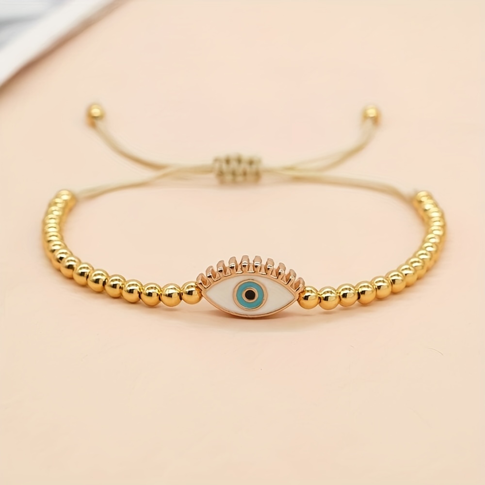 1pc Bohemian Eye Decor Beaded Bracelet For Women For Daily Decoration