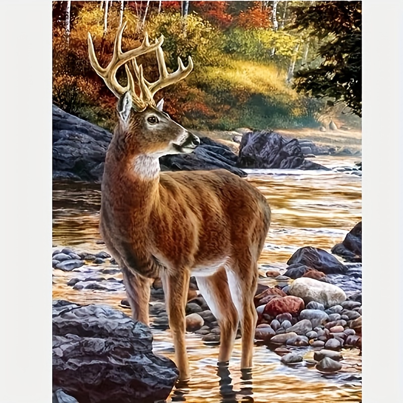 

1pc 5d Diamond Art Painting Set, Suitable For Adults And Beginners, Decorative Wall Art Hanging Painting, Deer