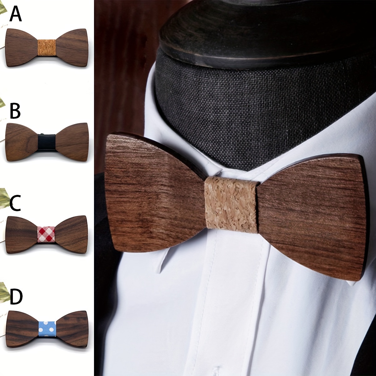 Suspenders Wooden Bow Tie Set Men Accessories Wedding Set for Groom 