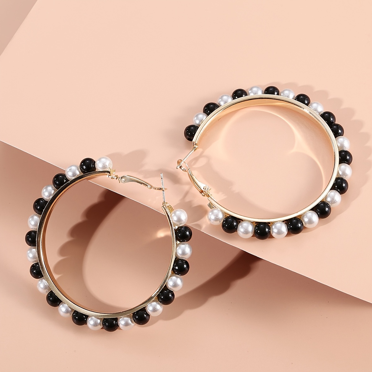 TEMU Elegantes aretes de aro con cuentas y , estilo bohemio, aretes de moda para mujer, regalo de , para de la