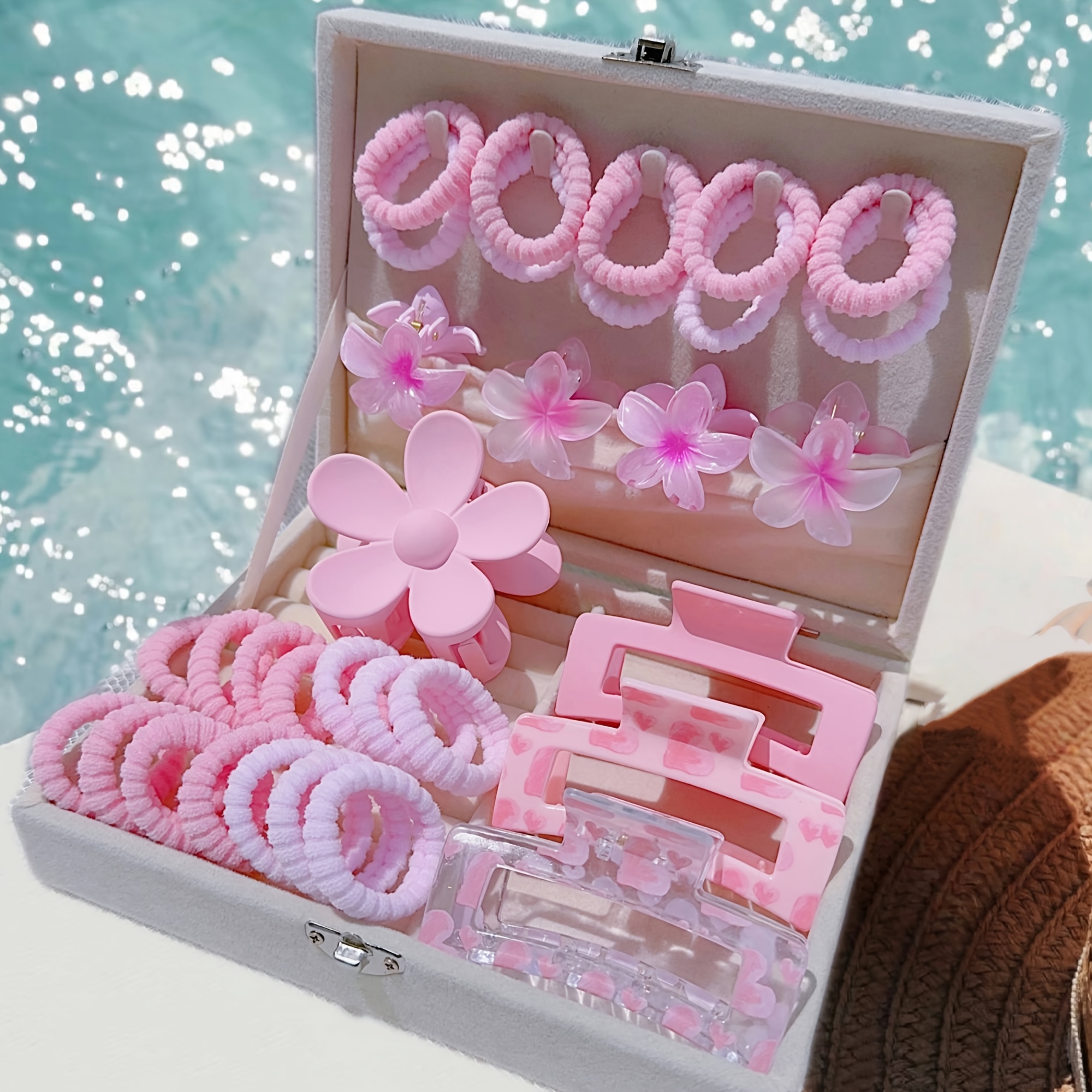 Elegant Pink Hair Styling Set Amazon.com: Ahoney 5 Pack Cute Pink Hair Clips 3.4-4.3 Inch  main image 2