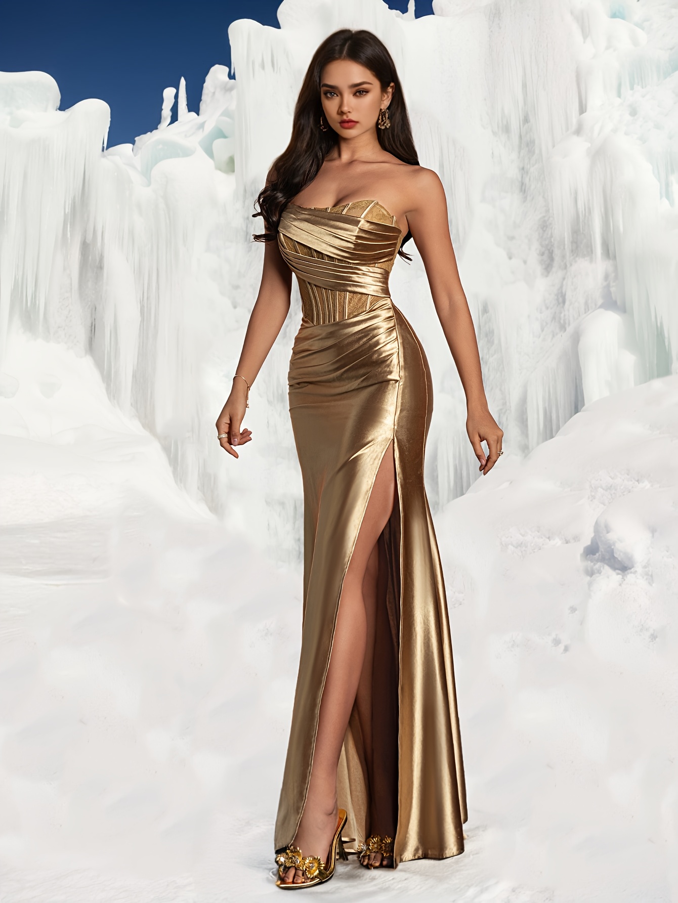 green emerald velvet dress CD729