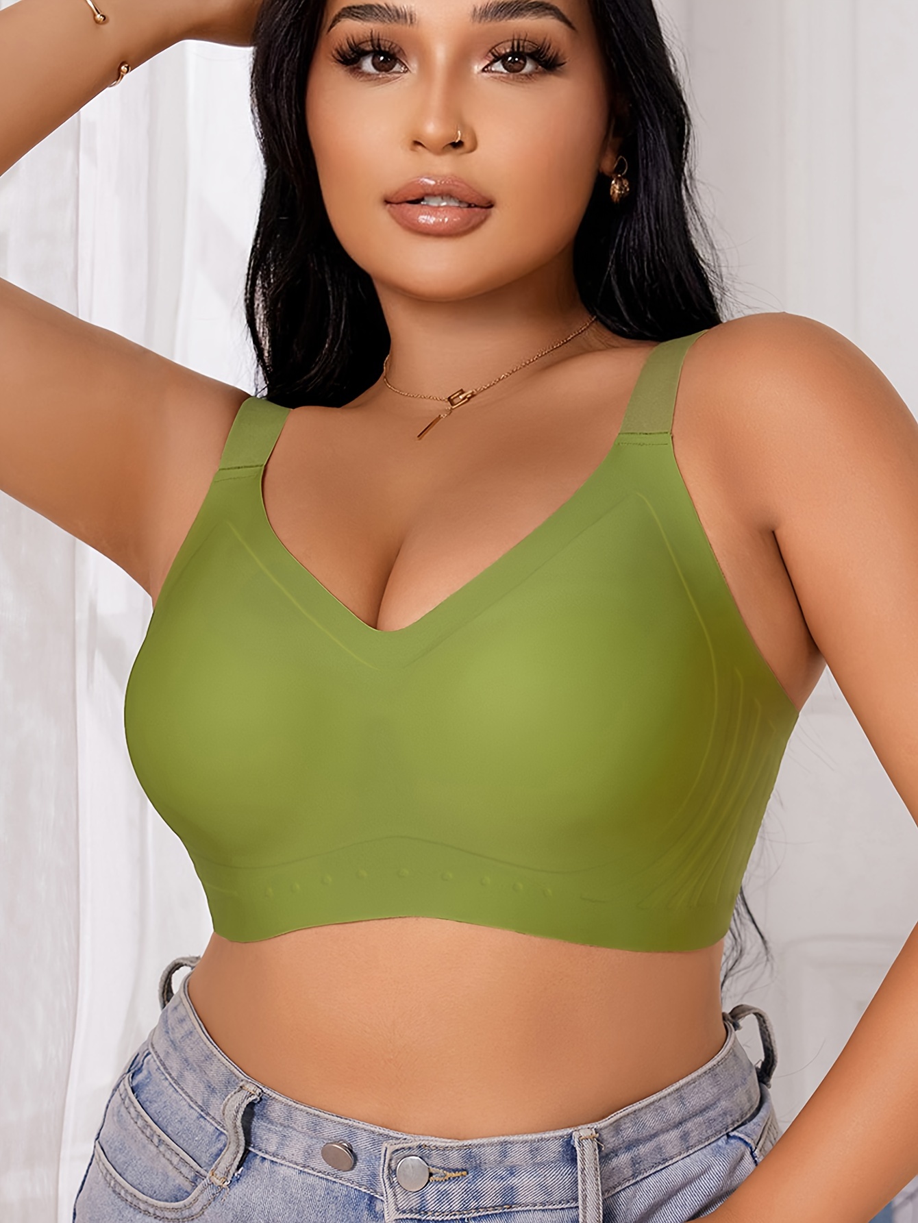 Plus Size Seamless Backless Bra - No Underwire & Ultra Soft Comfort, High Elasticity Removable Pads, Minimalist Design for Everyday Casual & Formal Wear, Strapless Bra, Formal Attire Support, Backless Lingerie, Smooth Texture Fabric, Comfortable Support, Sleek Silhouette, Lightweight Construction, Women's Undergarments