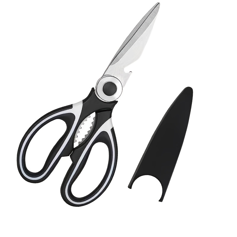 TEMU 1pc Stainless Steel Multifunctional Kitchen Scissors, Nutcracker, Cutting Meat And Bones, Chopping Vegetables, Opening Bottle Caps