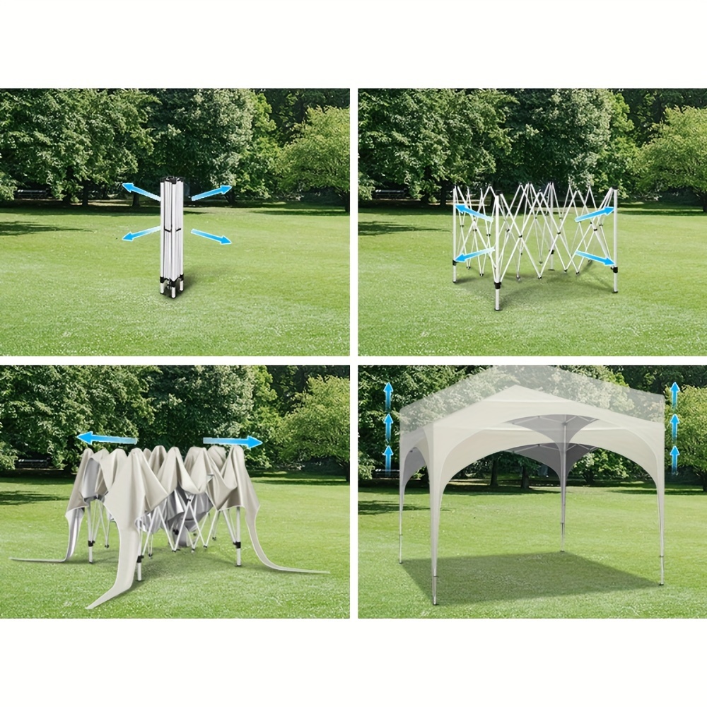 1pc Pergola Pop-Up Étanche, Cadre en Alliage, 3x3m, Installation Facile, Structure Robuste, avec Fermeture à Cordon, pour Gazebo de Jardin, Abri de Plage, Tente Pagode de Camping