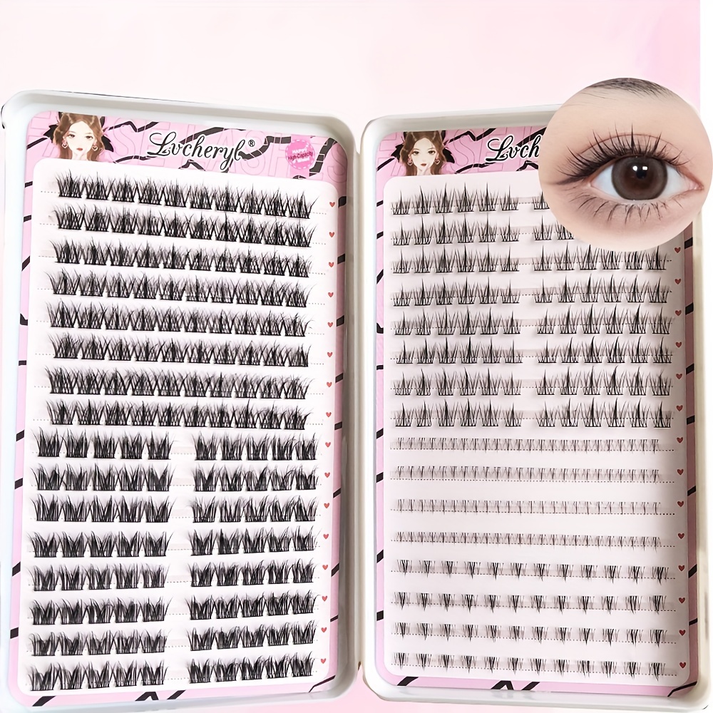 

Lvcheryl 350pcs Diy Eyelash Extension Clusters, 5 Mixed Styles Natural & Fluffy C Lash Segments, Reusable Volume Individual Lash Packs For Beginners