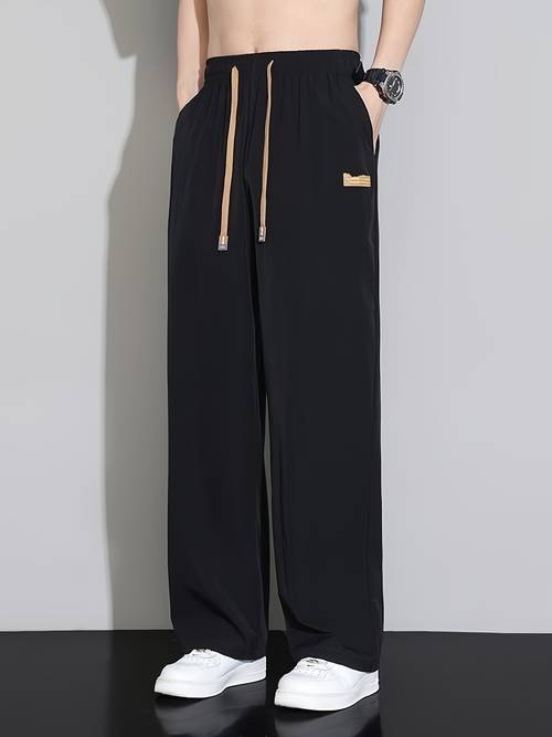 trousers mens casual long pants summer thin spring autumn new loose straight wide leg athletic pants mens trousers
