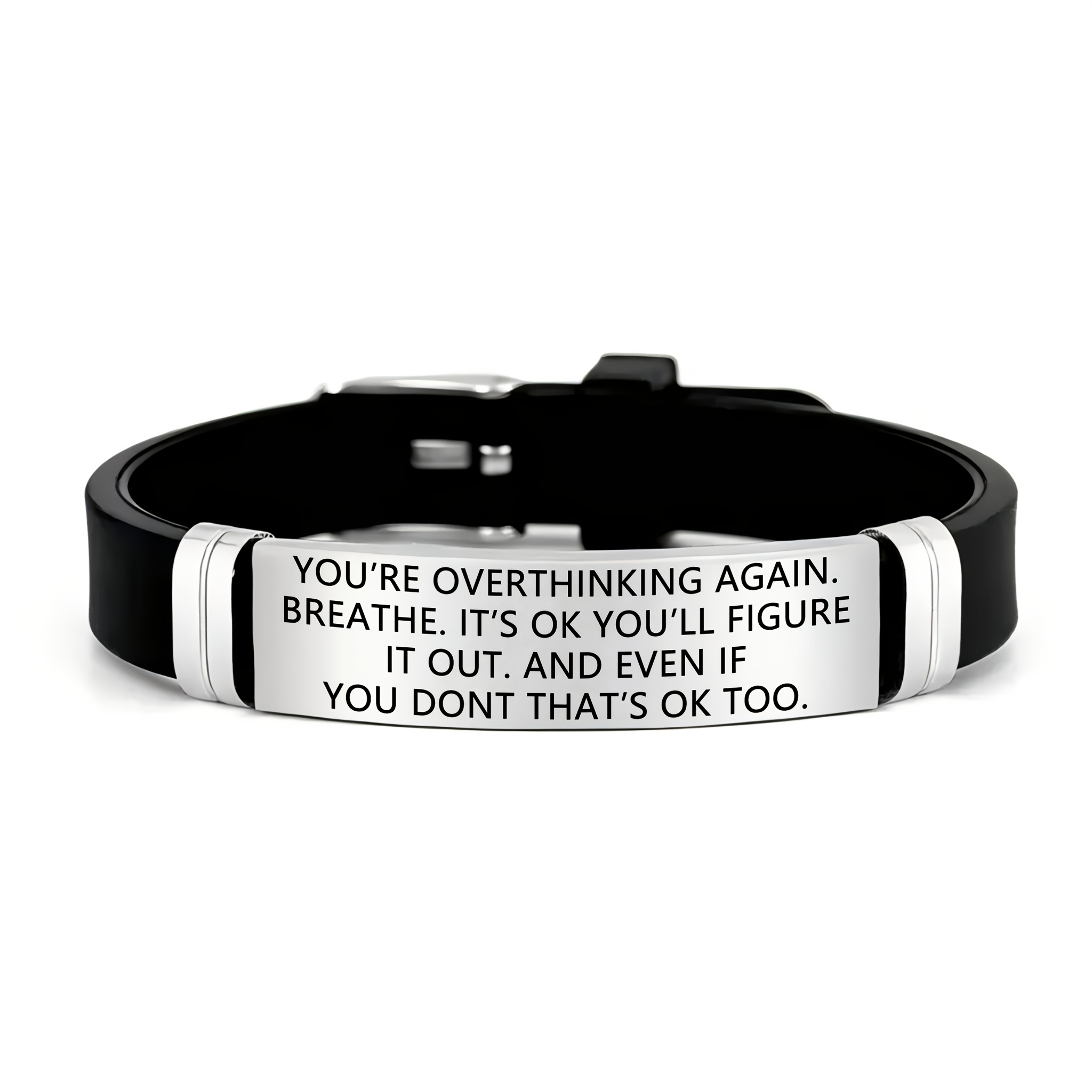 E-shop Inspirierendes Zitat 202 Edelstahl Silikon Armband | Ideal als Geschenk für Kollegen, Freunde und Familie - für Geburtstage, Feiertage und