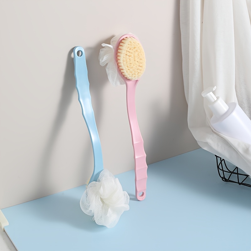 two in one dual head bath brush with soft sponge for back scrubbing no battery required   Product details 2