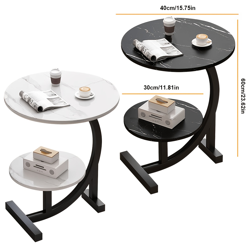 This Sofa Side Table Is A Modern Coffee Table Or Storage Table. Made Of Metal, Its Double-layered Storage Space Makes It Suitable For Settings Such As Living Rooms, Offices, Studies, And Bedrooms.