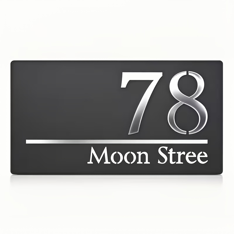 TEMU Plaque de Numéro de Maison en Acrylique Personnalisée, Style Moderne. pour Maisons, Appartements, et Plus