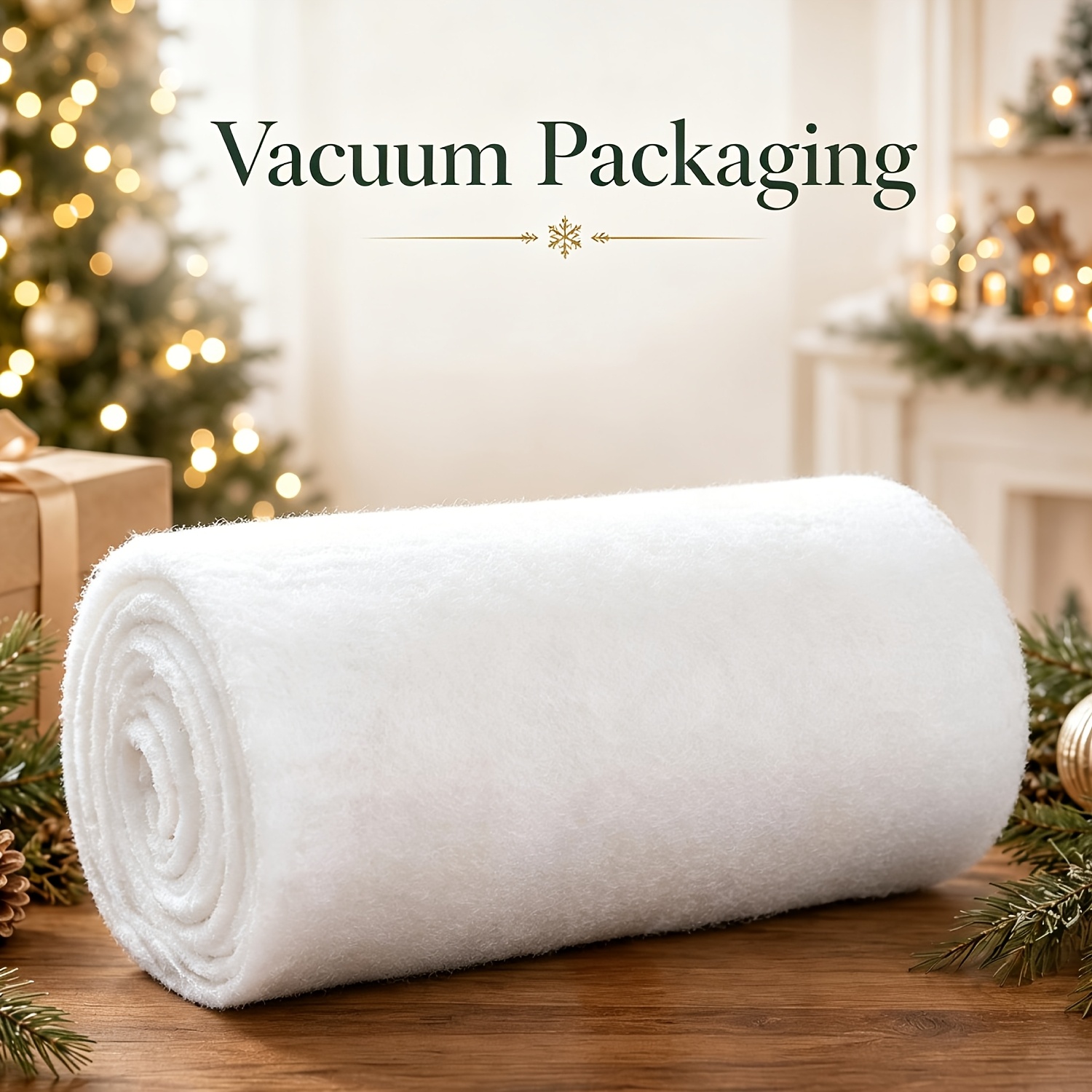 TEMU Couverture de neige artificielle pour décorations de Noël, neige artificielle épaisse et moelleuse, 2,6 X 5,9 pi, décor de village de Noël