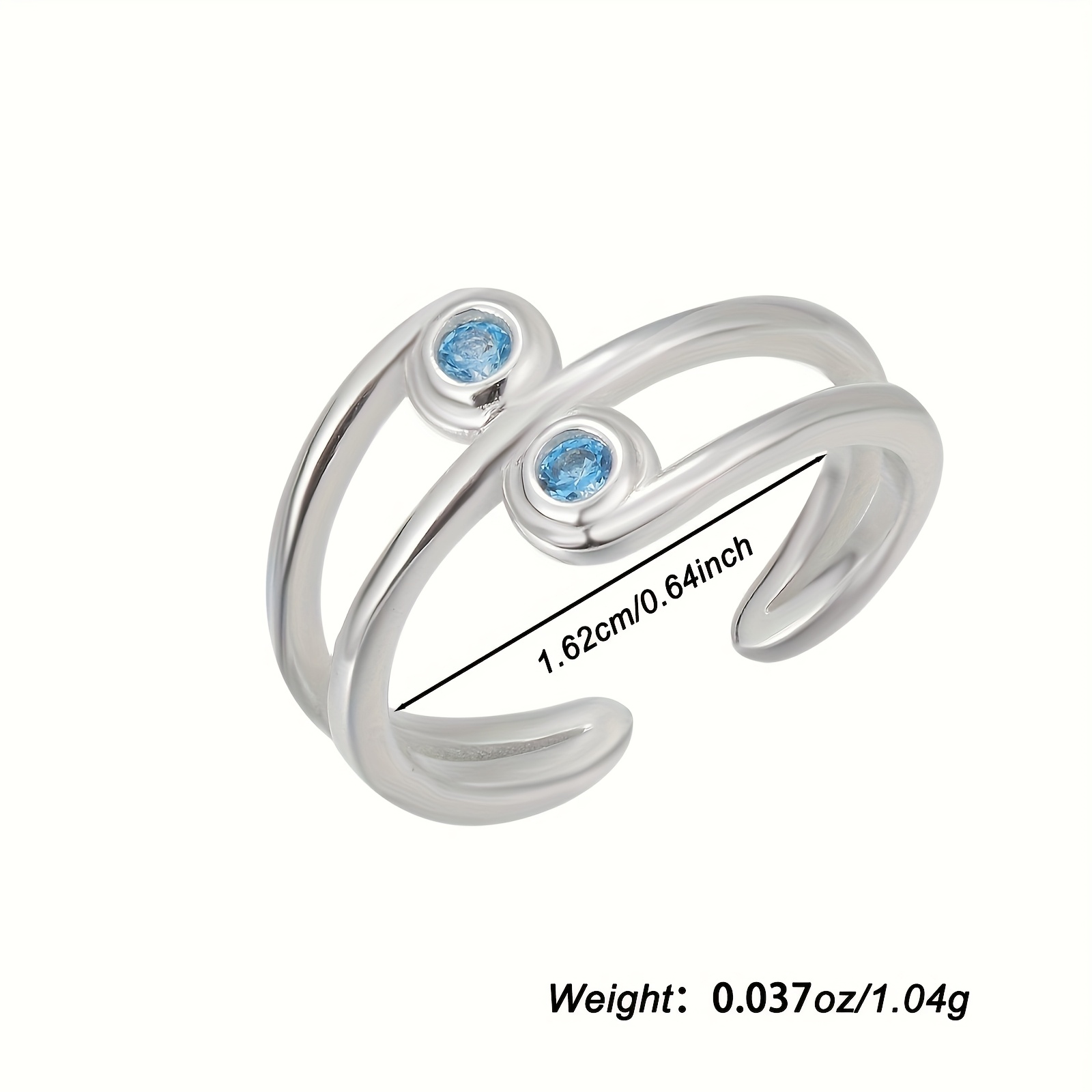 Women's S925 Silver Open Toe Ring with Cubic Zirconia