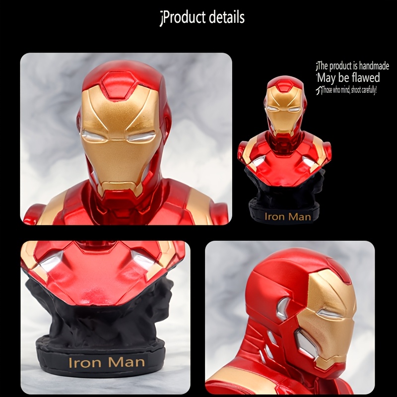 Marvel Black Panther & Iron for Man Collectible Statues - Detailed Xbox One Action Figures with Glossy Finish, Perfect for Desk, Bedroom, or Car Decor | Marvel Character Collectibles with Intricate Designs, Desktop Decoration | Marvel Character Decor | Metallic Accents