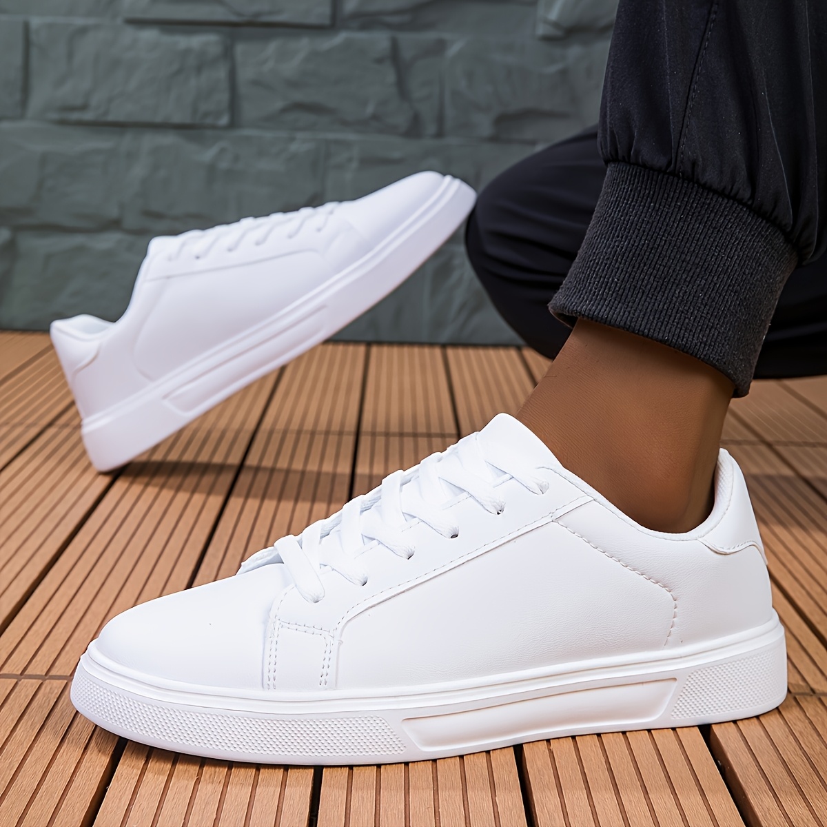 white sneaker for men sold on Temu United States