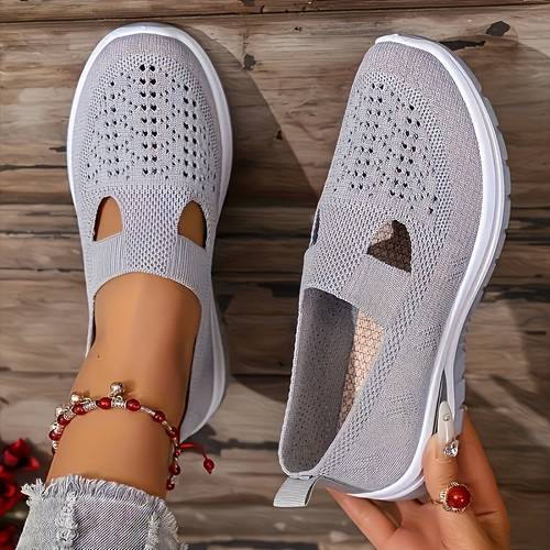 mocasines de punto transpirables casuales para mujer, versátiles multicolores, zapatos deportivos y modernos para uso , zapatos para mujer, zapatillas