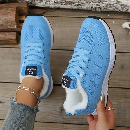 womens thickened warm snow sports shoes breathable casual athletic footwear stylish lightweight plus size shoes classic trendy insulated snow boots