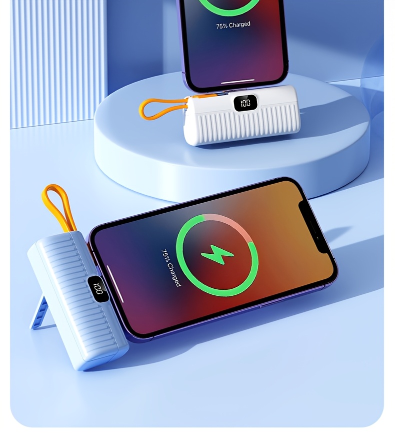 BYGP Mini Chargeur Portable 5000mAh, Batterie Externe Ultra-Compacte de Voyage pour Téléphone Portable, Compatible avec iPhone 15/14/13/12 Pro Max/iPad Pro/pour for Samsung Android etc., Banque d'Alimentation de Poche d'Urgence, Batterie de Secours Mobile USB, Cadeau