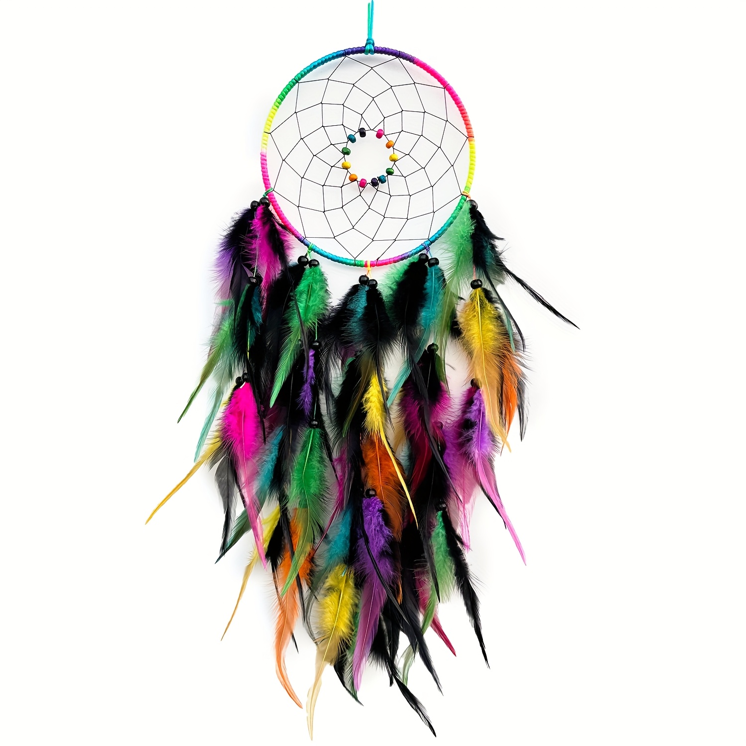 1pc Colorful Dreamcatcher Wall Hanging, Bohemian Style Room Decor, Creative Gift Home Decoration Ornament