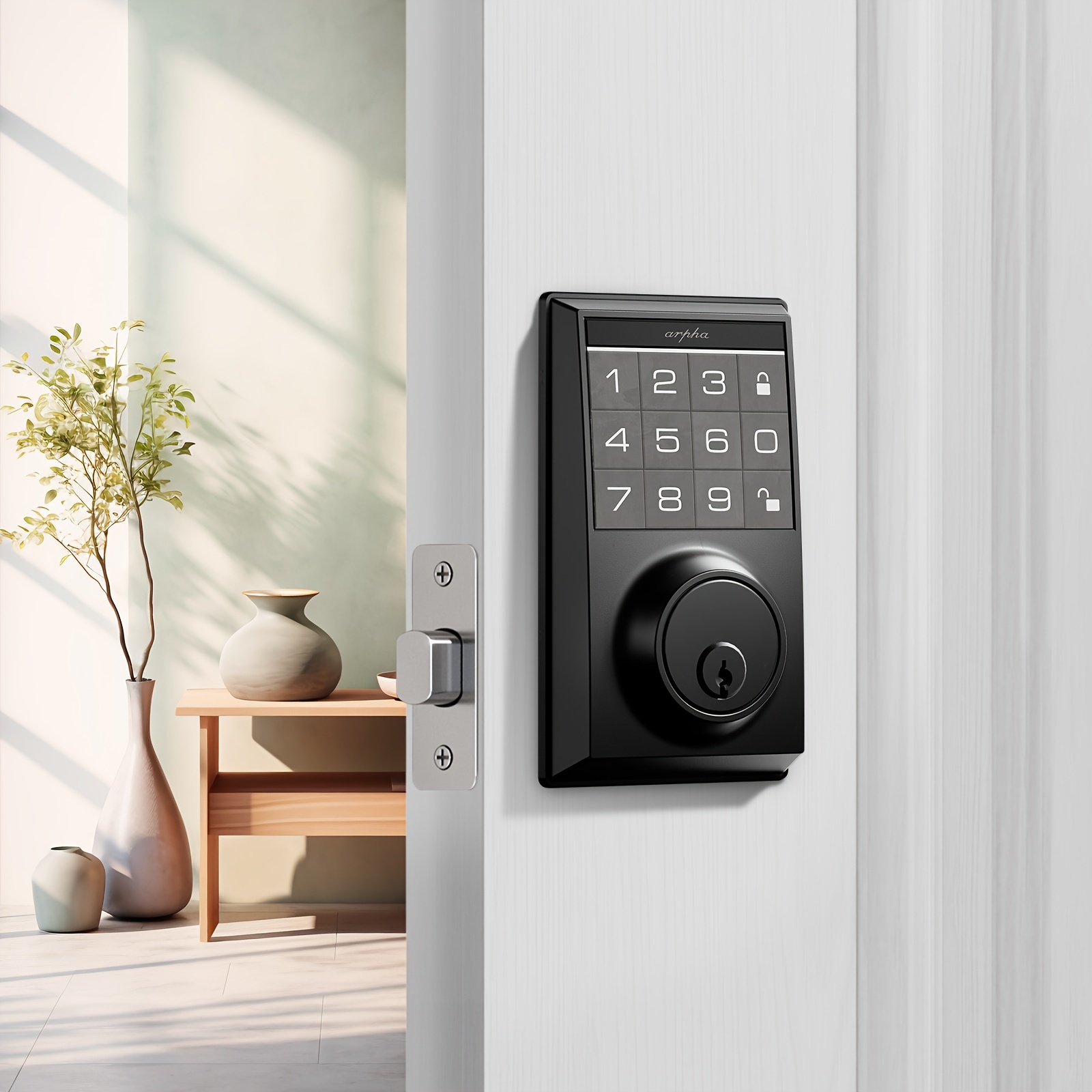 

Arpha Keyless Entry Door Lock, Deadbolt Lock With Keypad And 2 Keys, One-touch Lock/unlock, Battery Powered (not Included), Auto-lock, Anti-peeping Password, Up To 100 User Passwords, Easy To Install