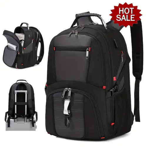 Mochila para laptop para hombre, bolsa acolchada resistente al agua de 15.6  pulgadas con puerto de carga USB para viajes de negocios, trabajo, mochila