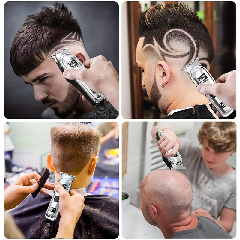 Professional Men's Electric Hair Clipper Set of 1, Men's Electric Shaver with LED Display Screen, Zero-Gap Haircut Kit with 4 Guide Combs, TYPE-C Charging, Gift for Men, Father's Day Gift, The first choice for hairdressers and stylists, ideal gift for professional barbers