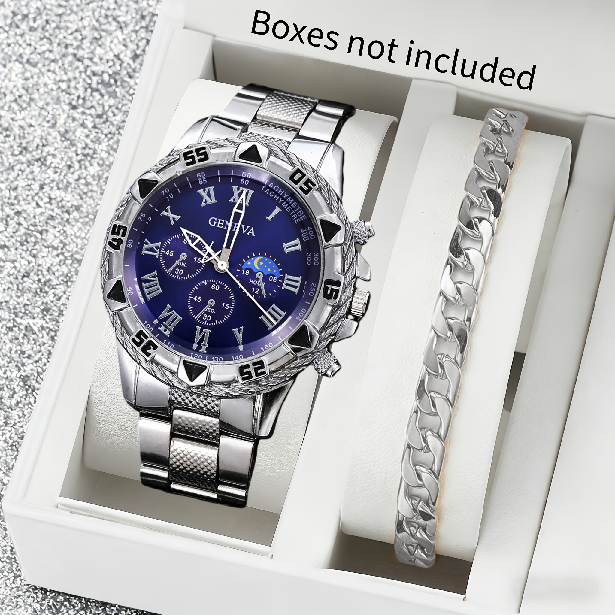 Set Of 's Stylish Sports Watches With Steel Bands, Ideal For Father's Day, Valentine's Day, And As A Birthday Gift