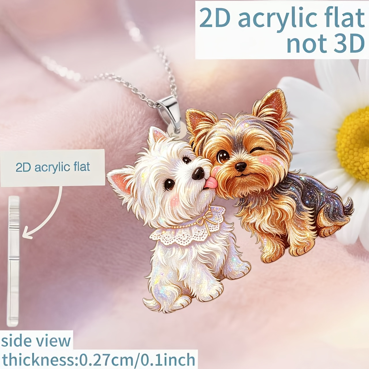 Women's Puppy Acrylic Necklace, Fashion Pendant