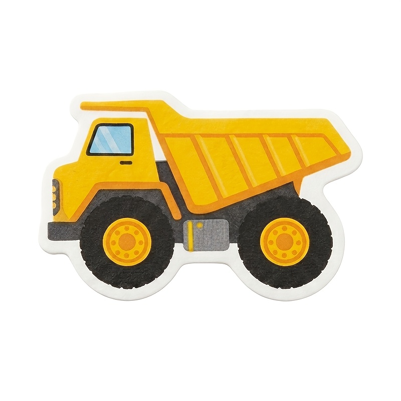 E-shop 16 Stück Servietten in Form von Baufahrzeugen, Einwegservietten mit Baustellen-Thema, Deko-Zubehör für Kinder, Jungen, Geburtstagsfeiern,