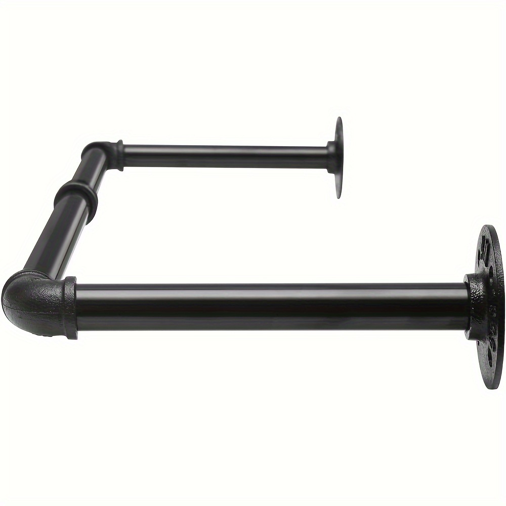 Image of 2pcs Wall Mounted Clothes Rail 100 Cm Industrial Pipe Clothes Rails For Living Room Bedroom Pack Of 2 Black