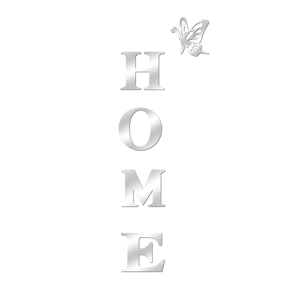 Home Logo English Letter Mirror Wall Stickers Acrylic Self-adhesive Detachable Wall Stickers Modern Home Decoration