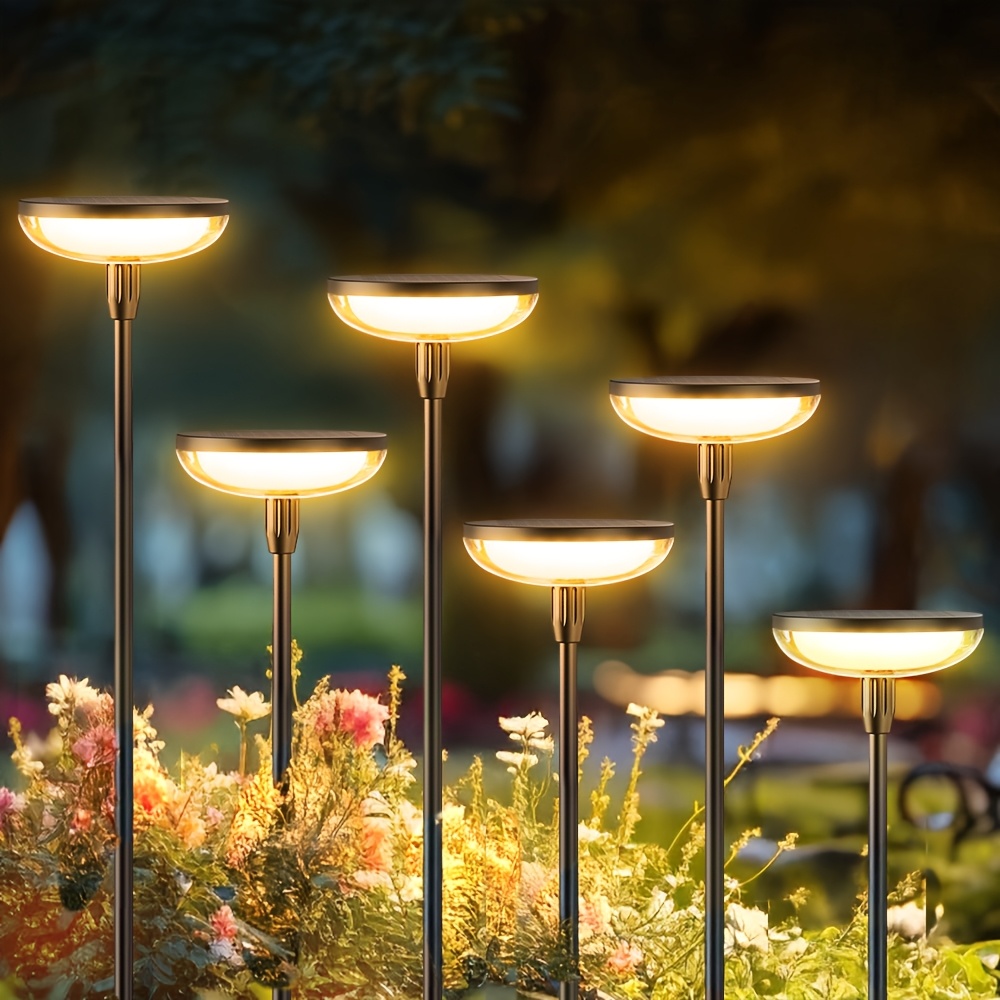 

6 Pack Solar Garden Lights, Led Solar Lights Outdoor Garden Built-in 1000mah Battery, Garden Lights Solar Powered Ipx5 Waterproof For Yard Patio Pathway Decoration, By Wind