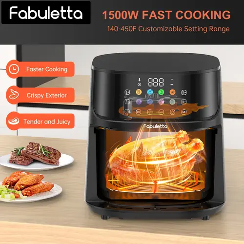 5 8qt 11 in 1 air fryer oven combo with viewing window 450 11 smart programs color 85 preheat shake reminder compact stainless dishwasher kitchen appliance modern kitchenware durable kitchen appliance