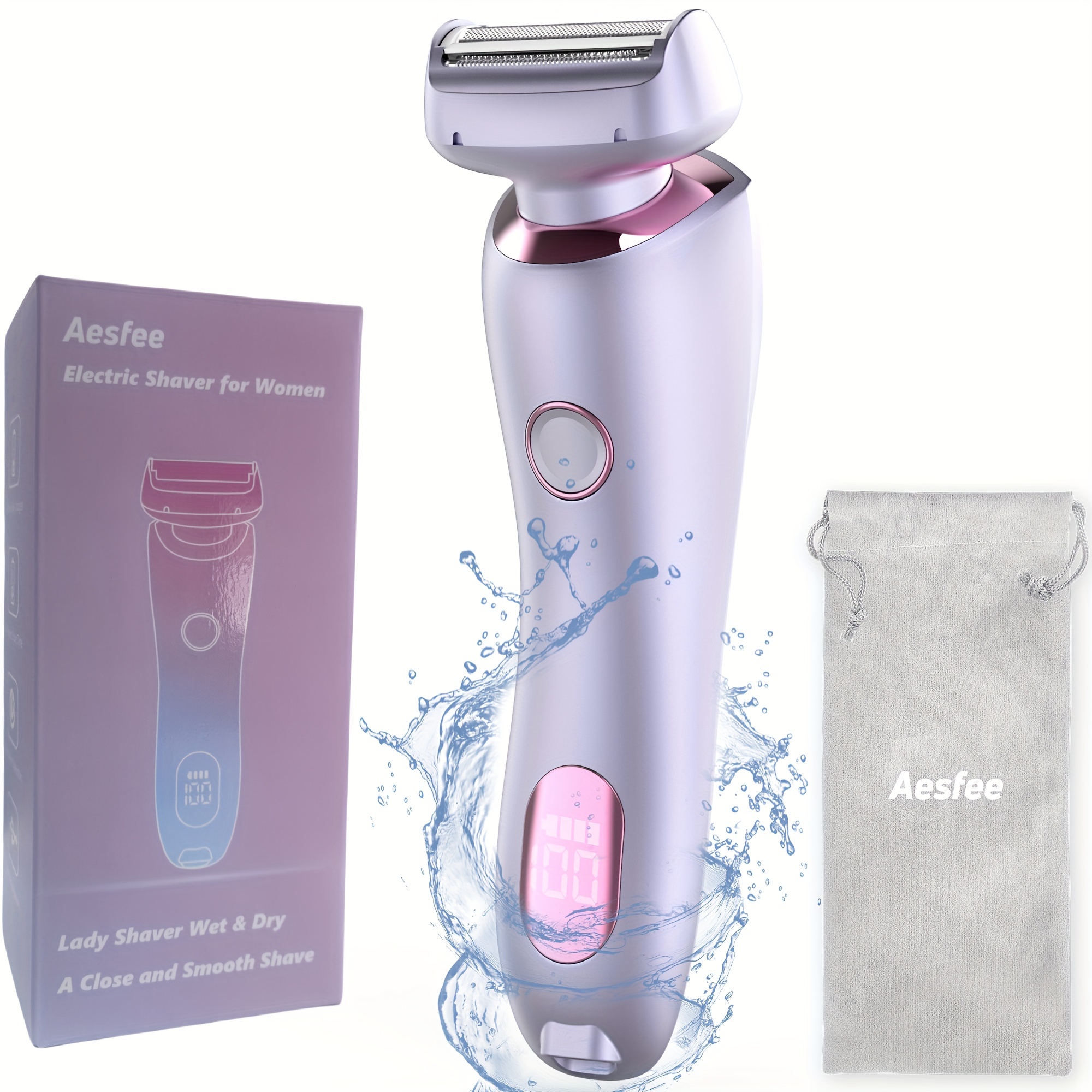 TEMU Aesfee Electric Shavers For Women Legs Smooth Hair Removal, Lady Razors Hair Remover Wet Or Dry For Underarm Arm Bikini Private Area Pubic Hair, Portable Womens Body Hair Trimmer Usb Rechargeable