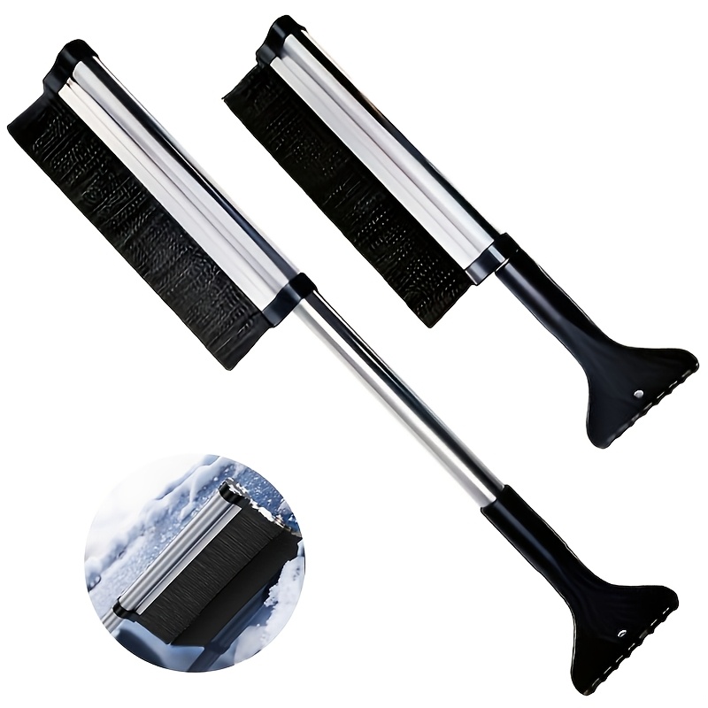 TEMU Telescopic Car Snow/ice Scraper - Portable Multi-functional, Sturdy Durable Construction With Ergonomic Non-slip Grip | For Car Window De-icing,