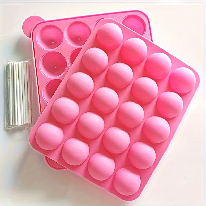 

20-cavity Silicone Lollipop Mold For Cake Pops, Chocolate, Candy Making - Non-stick, Oven Safe, Dishwasher & Freezer Safe, Bpa Free Baking Accessory - 1pc Kitchen Essential